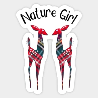 Nature Girl Plaid Deer Sticker